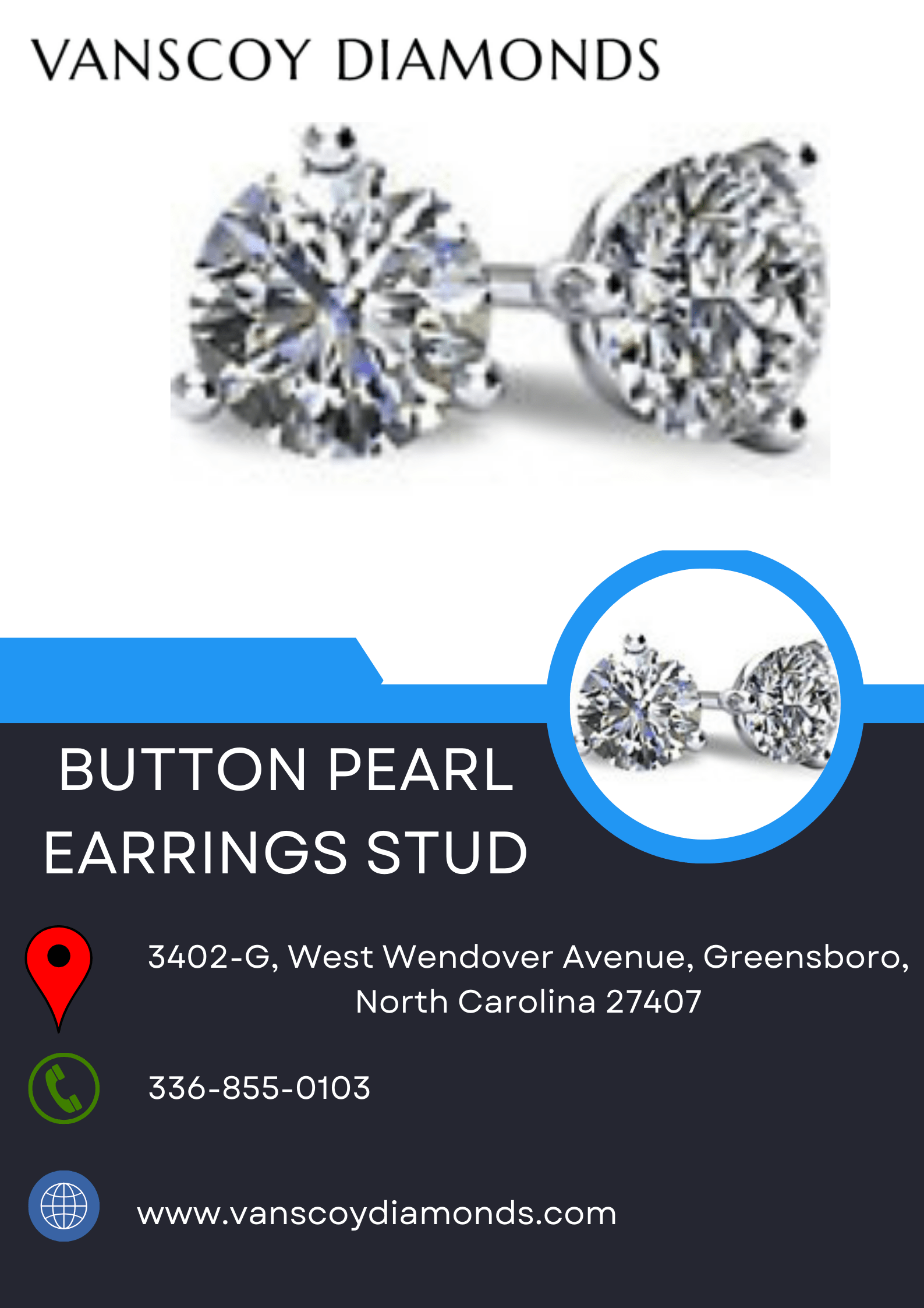 Timeless Elegance Button Pearl Earrings Studs ImgPile