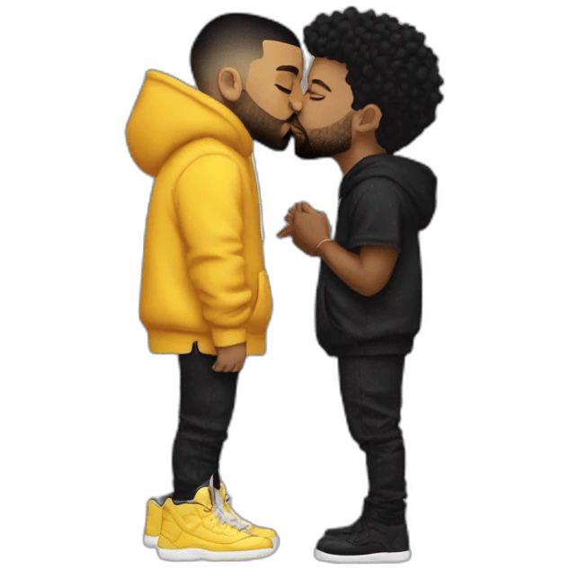 drake kissing 21 savage emoji AI Emoji Generator