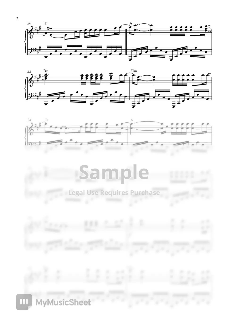 Beyonce Halo (Piano Sheet) 楽譜 by Pianella Piano