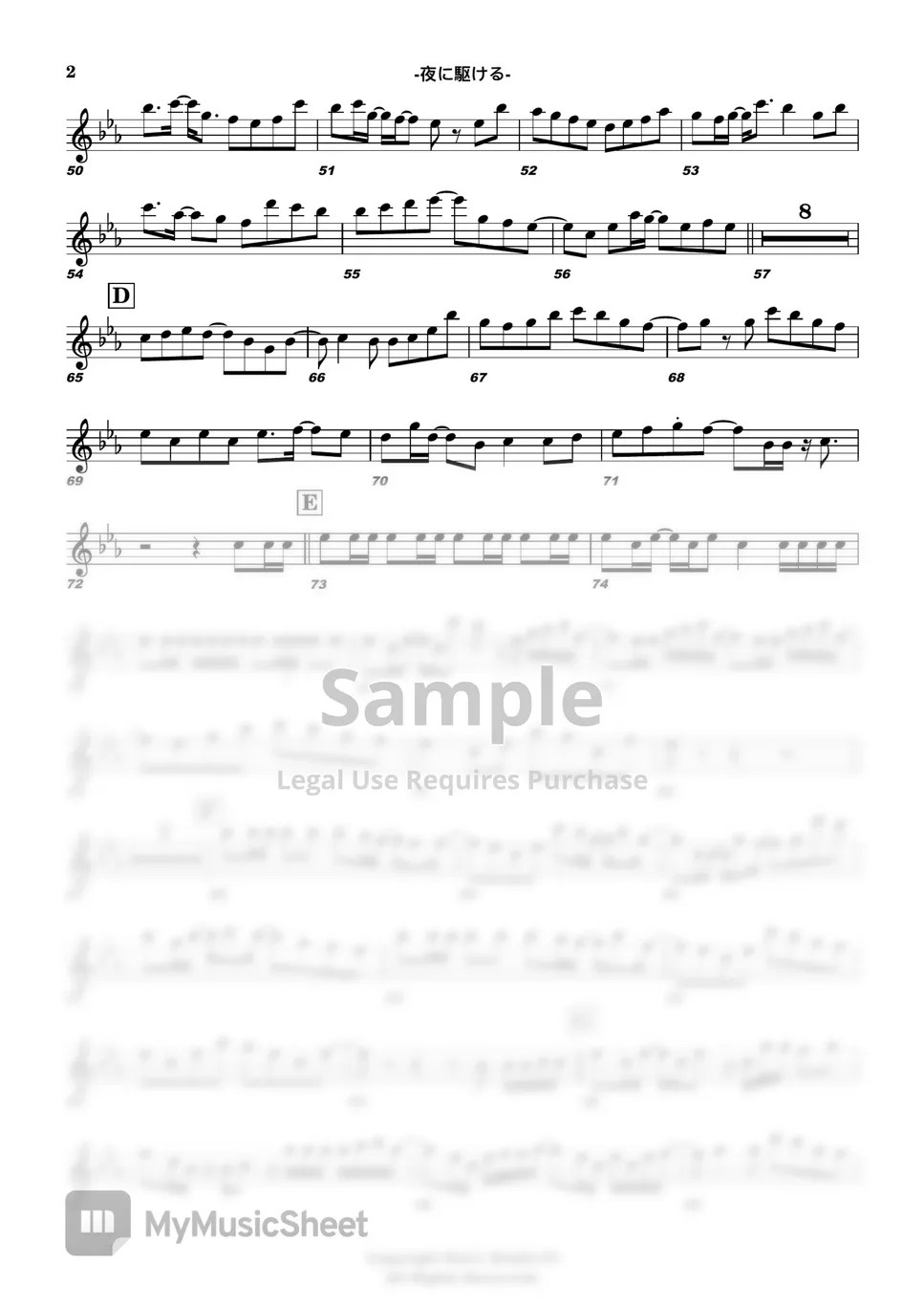 Ayase Into The Night YOASOBI (フルート演奏) Sheets by FungYIP