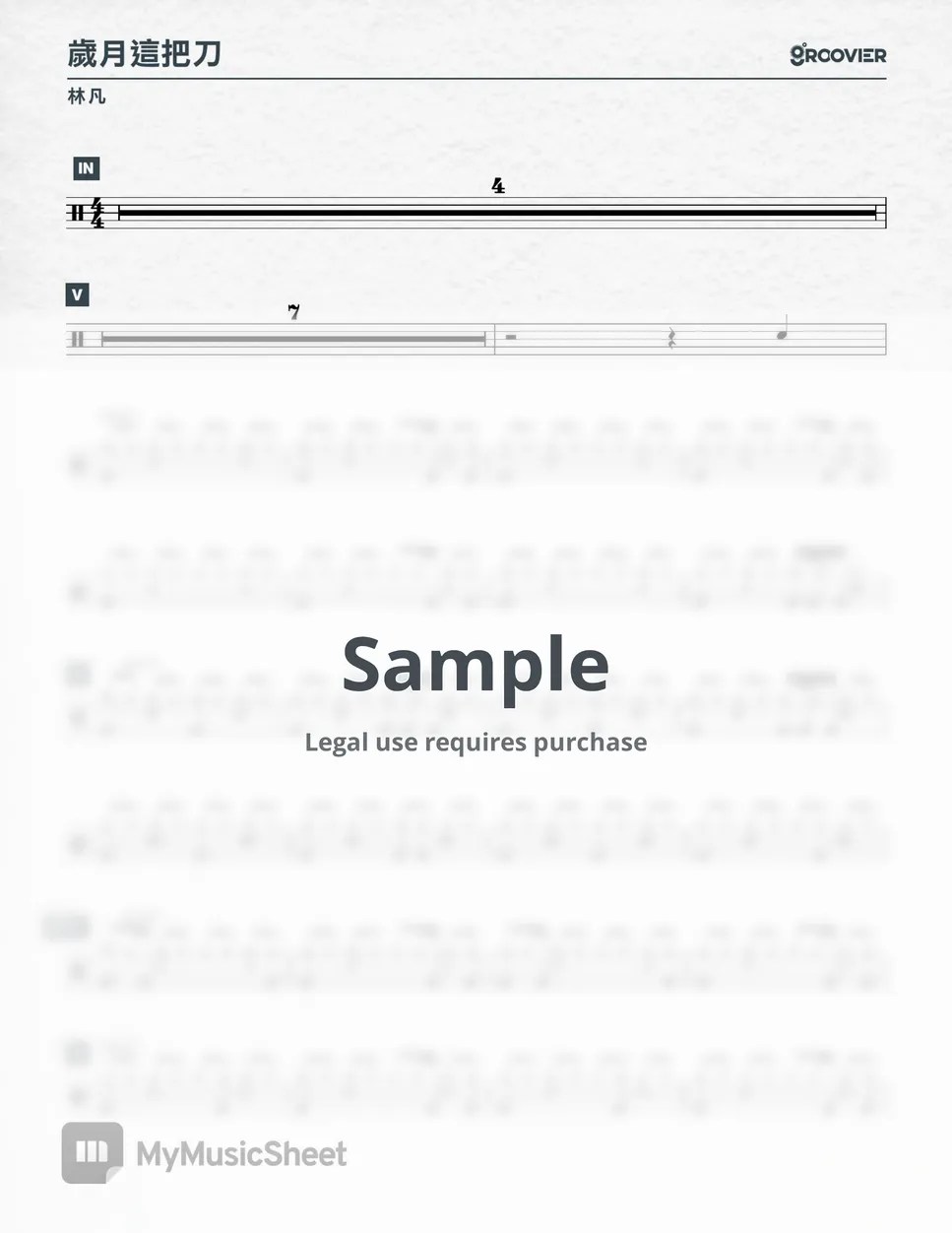 林凡 歲月這把刀 DRUM Sheets by GROOVIER
