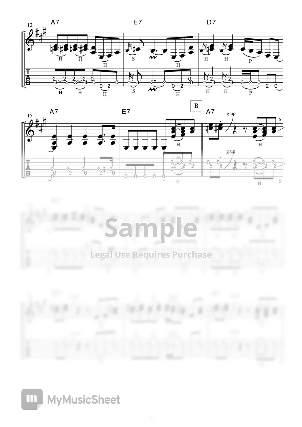 THE VENTURES YELLOW JACKET (VENTURES SOUND ELECTRIC GUITAR) Sheets by