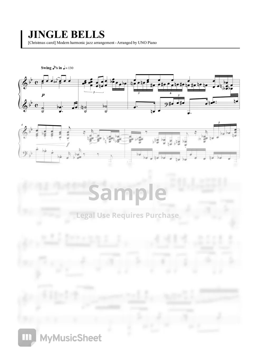 Christmas Carol Jingle Bells (징글벨) (Difficulty★★★★★) Sheets by UNO