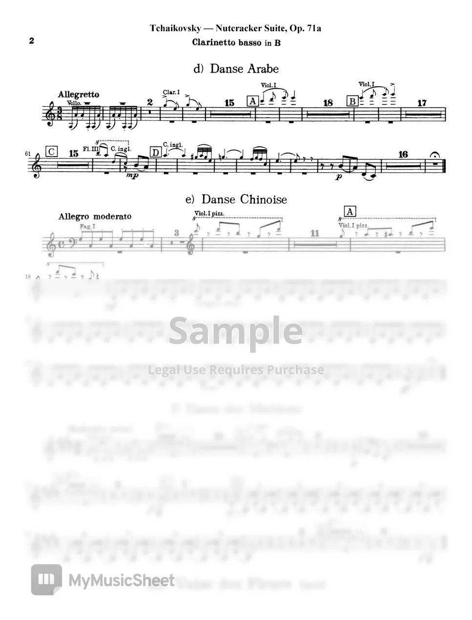 P.I.Tchaikovsky The Nutcracker (B. Cl.) Sheets by Original Sheet