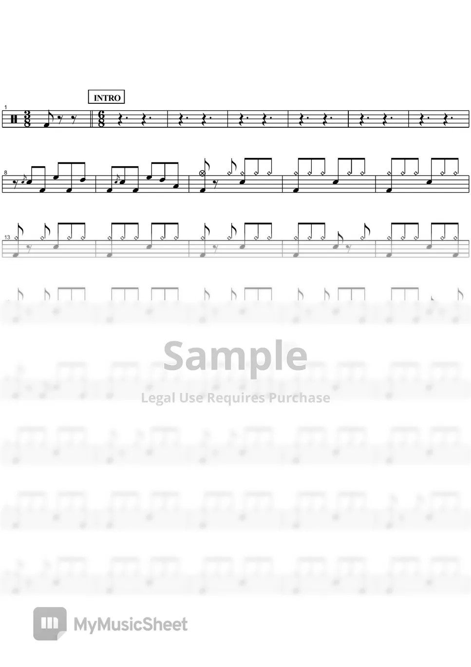 Jimi Hendrix Red House 악보 by COPYDRUM