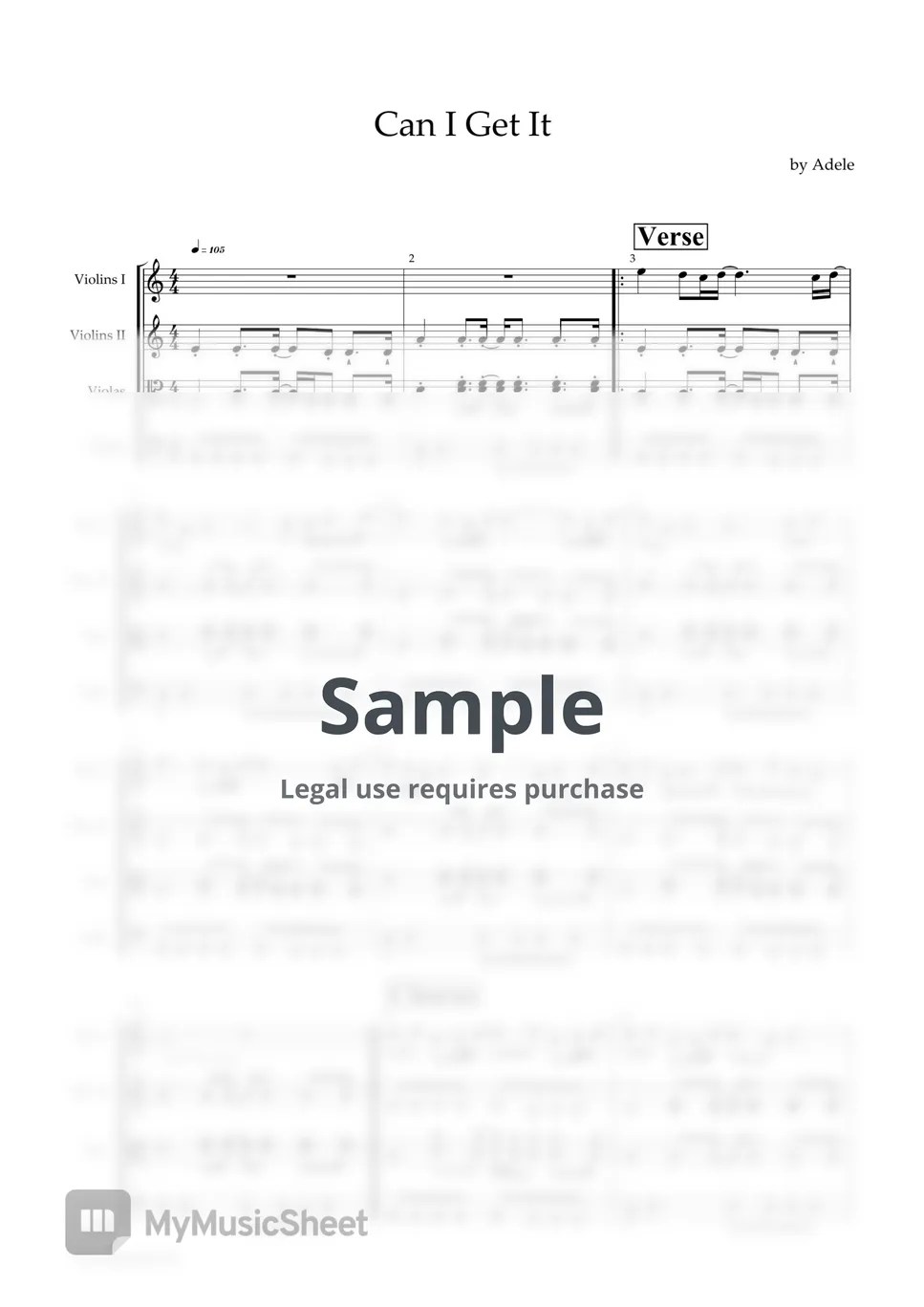 Adele Can I Get It (Score+Parts) Sheets by ScoreProduction