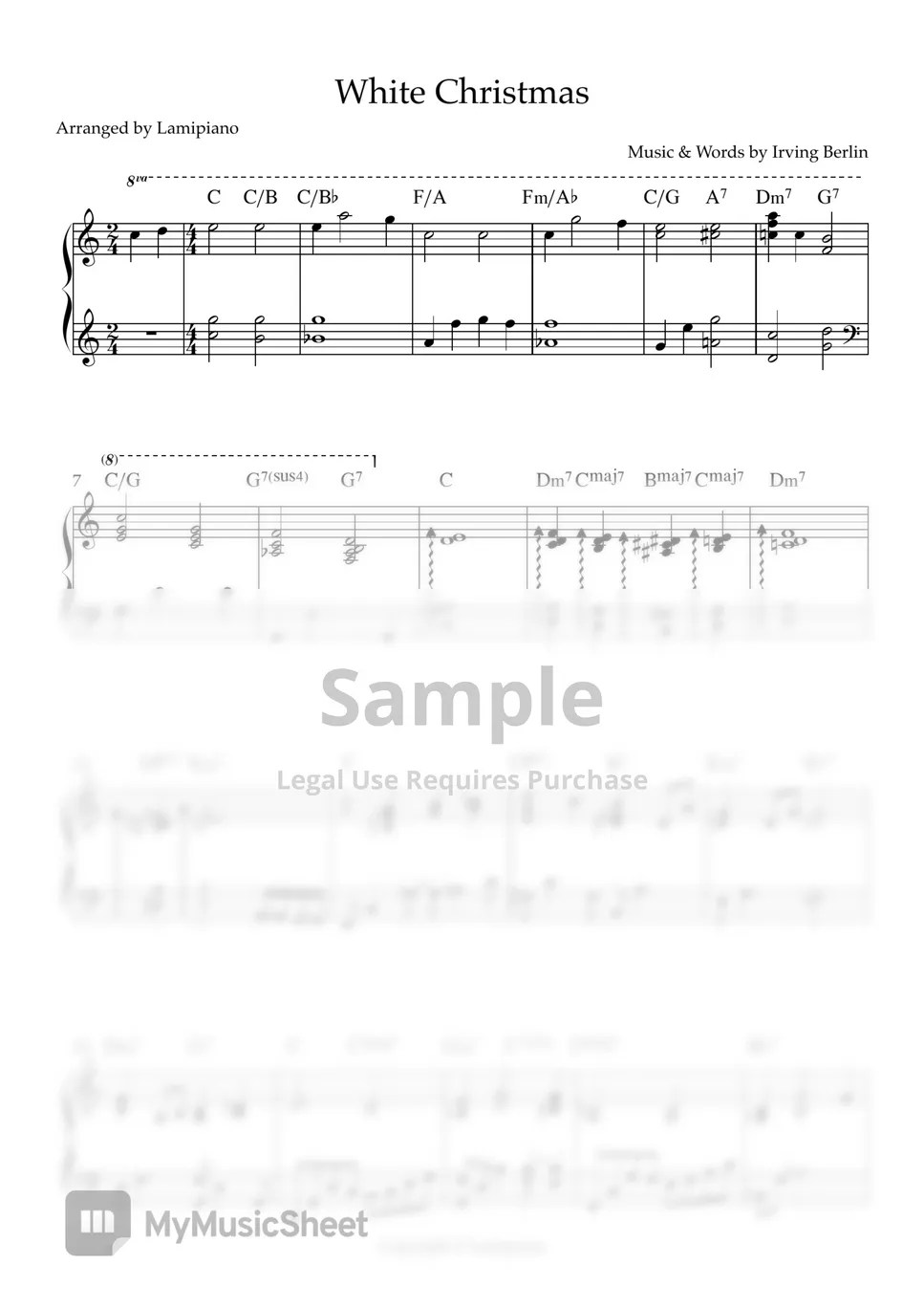 Irving Berlin White Christmas (Jazz Ballad/Christmas piano/Carol) 楽譜