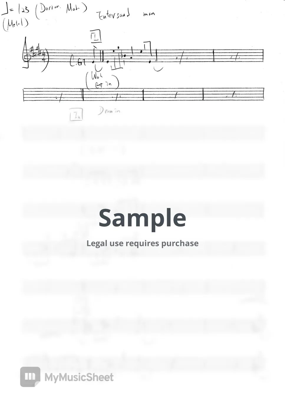 Metallica Enter Sandman Tab + 단선 악보 by edward8561