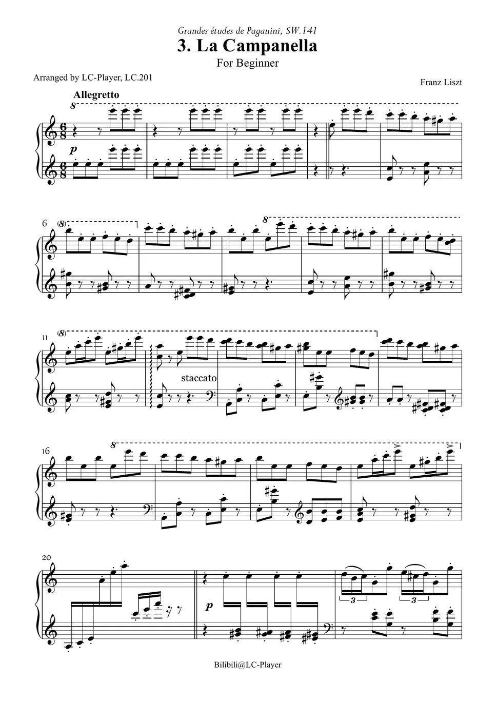 Franz Liszt Grand Etudes de Paganini S.141 No.3 La Campanella (La