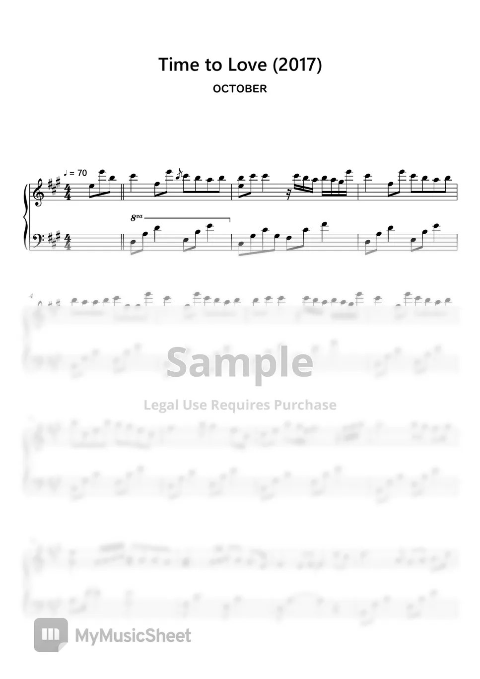 악토버 (OCTOBER) Time to Love (2017) (Sheet Music, MIDI,) Sheets by sayu