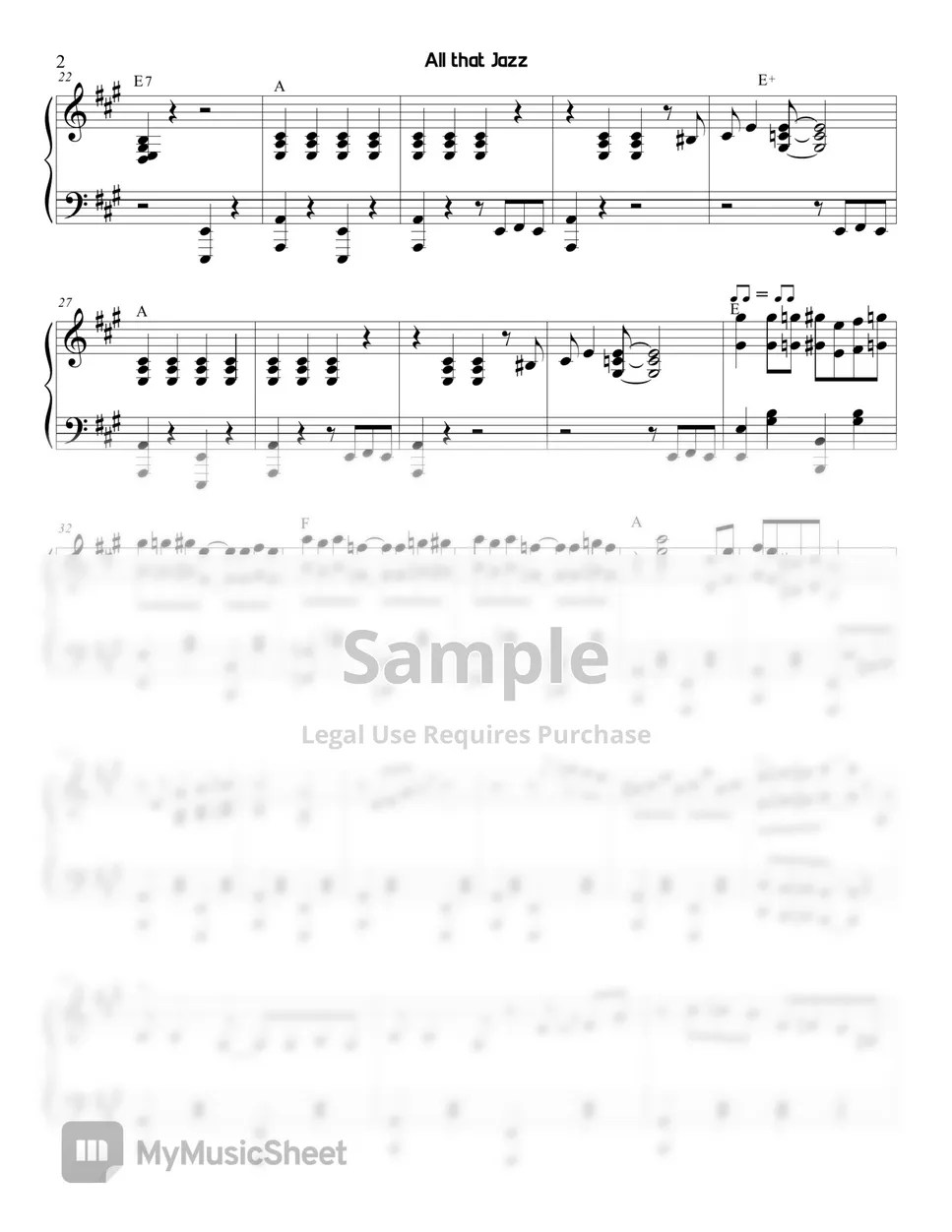 John Kander, Fred Ebb All that Jazz (Musical Chicago) Sheets by Sunny