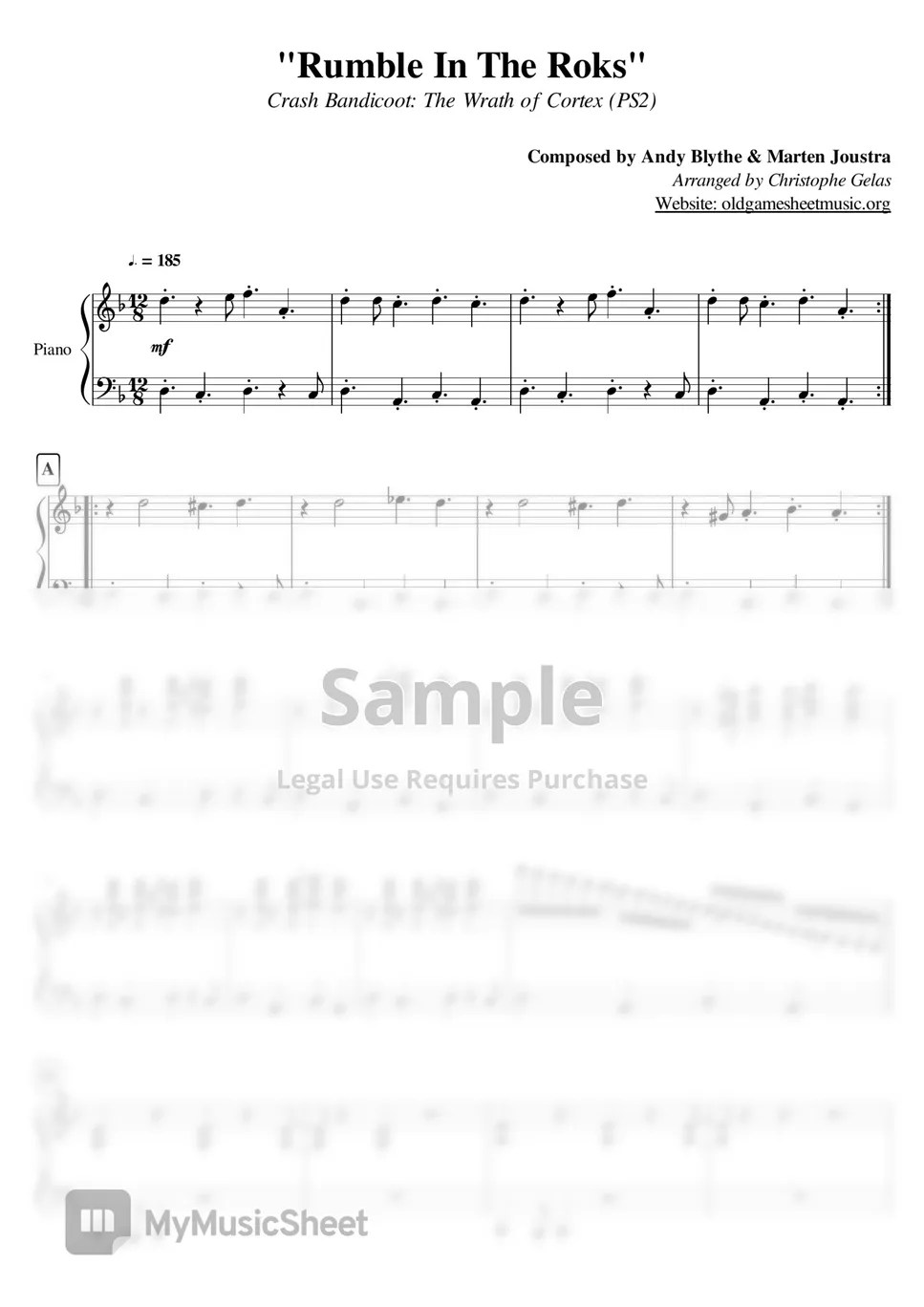 Crash Bandicoot The Wrath of Cortex (PS2) Rumble in the Rocks Sheets