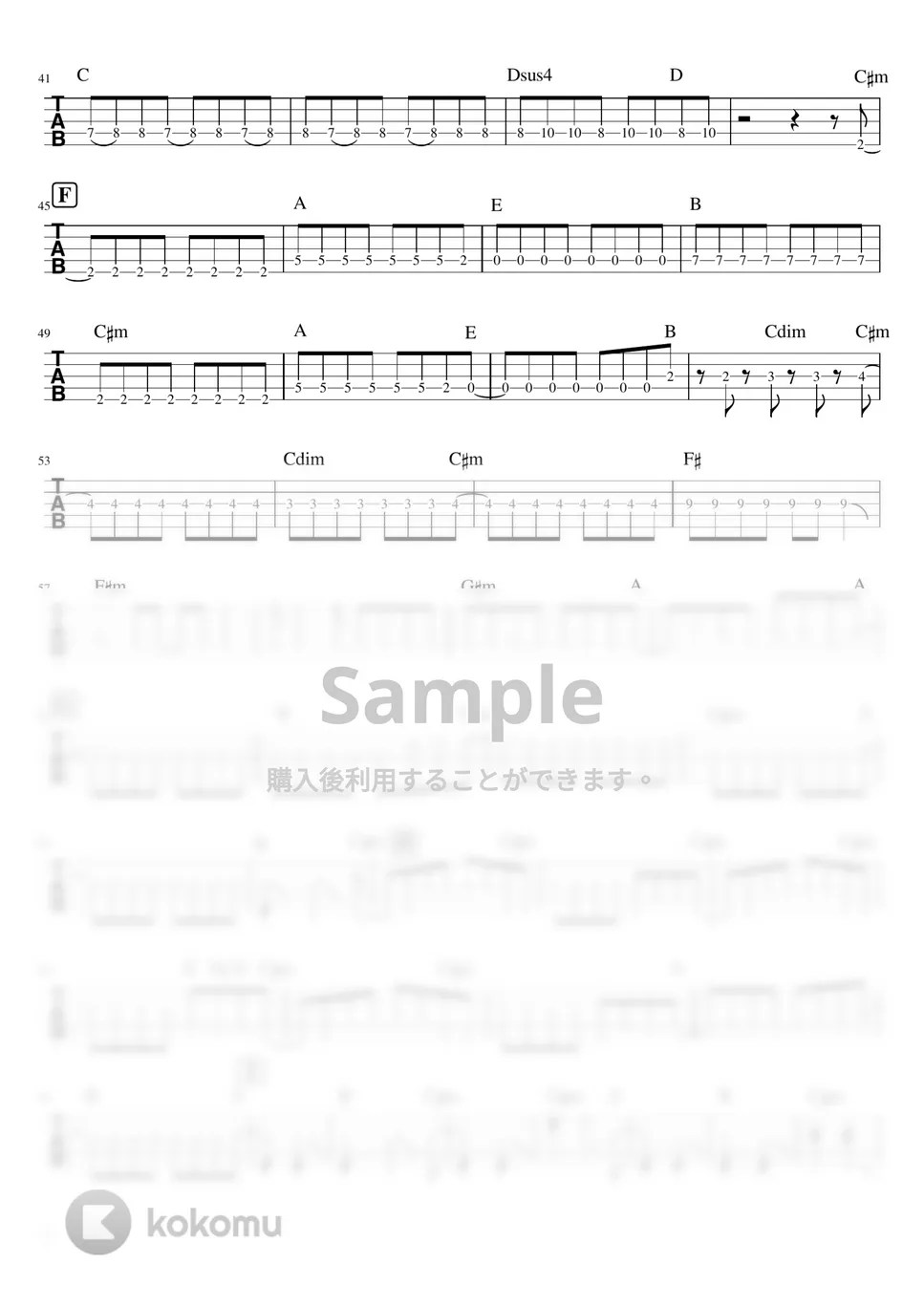LiSA ADAMAS (5弦ベースTAB譜 / 『ソードアート・オンライン アリシゼーション アリシゼーション』) 楽譜 by