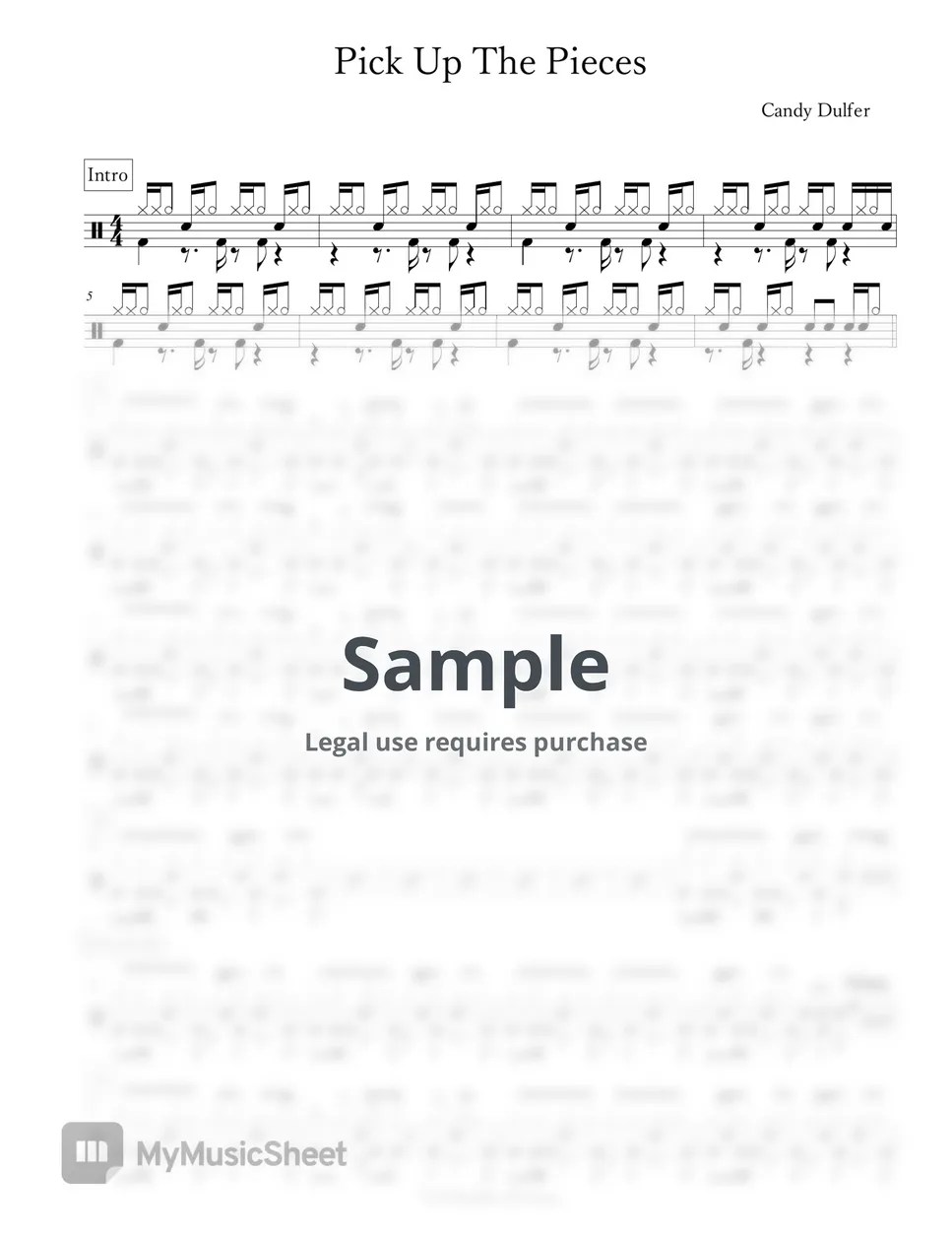 Candy Dulfer Pick Up The Pieces Sheets by Arkadia Drums