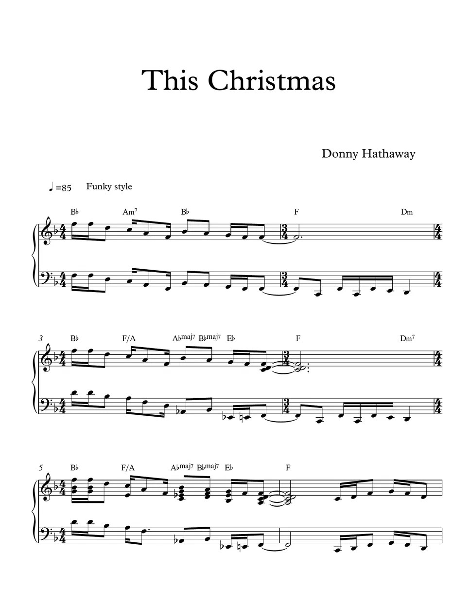Donny Hathaway This Christmas (Christmas funk song) Sheets by MIWHA