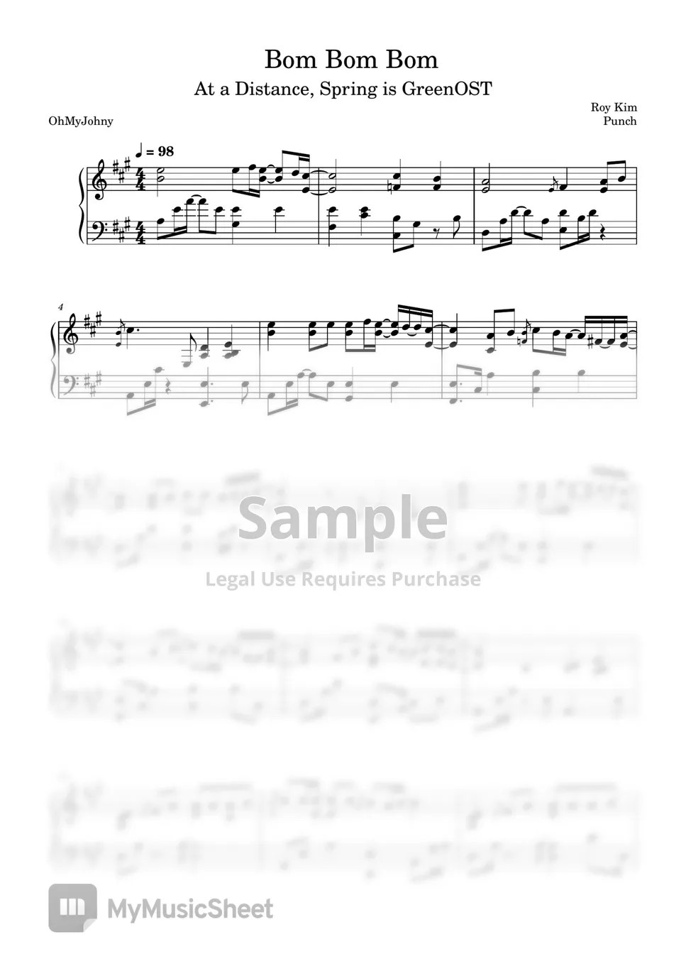 Punch/RoyKim BOM BOM BOM봄봄봄(At a Distance, Spring is Green OST