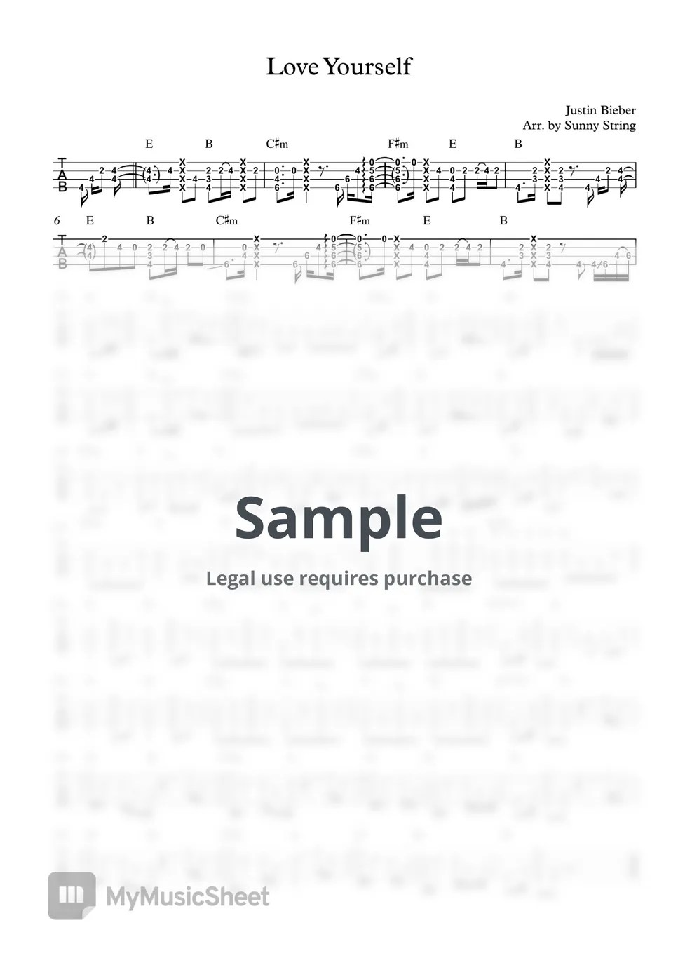 Justin Biber Love Yourself (Love Yourself Ukulele Fingerstyle Ver