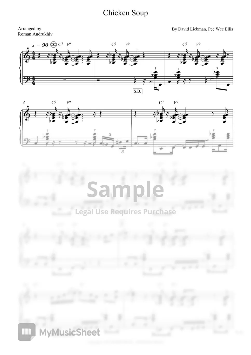 Pee Wee Ellis Chicken Soup (Original Jazz Arrangement For Solo Accordion) 악보 by Roman Andrukhiv