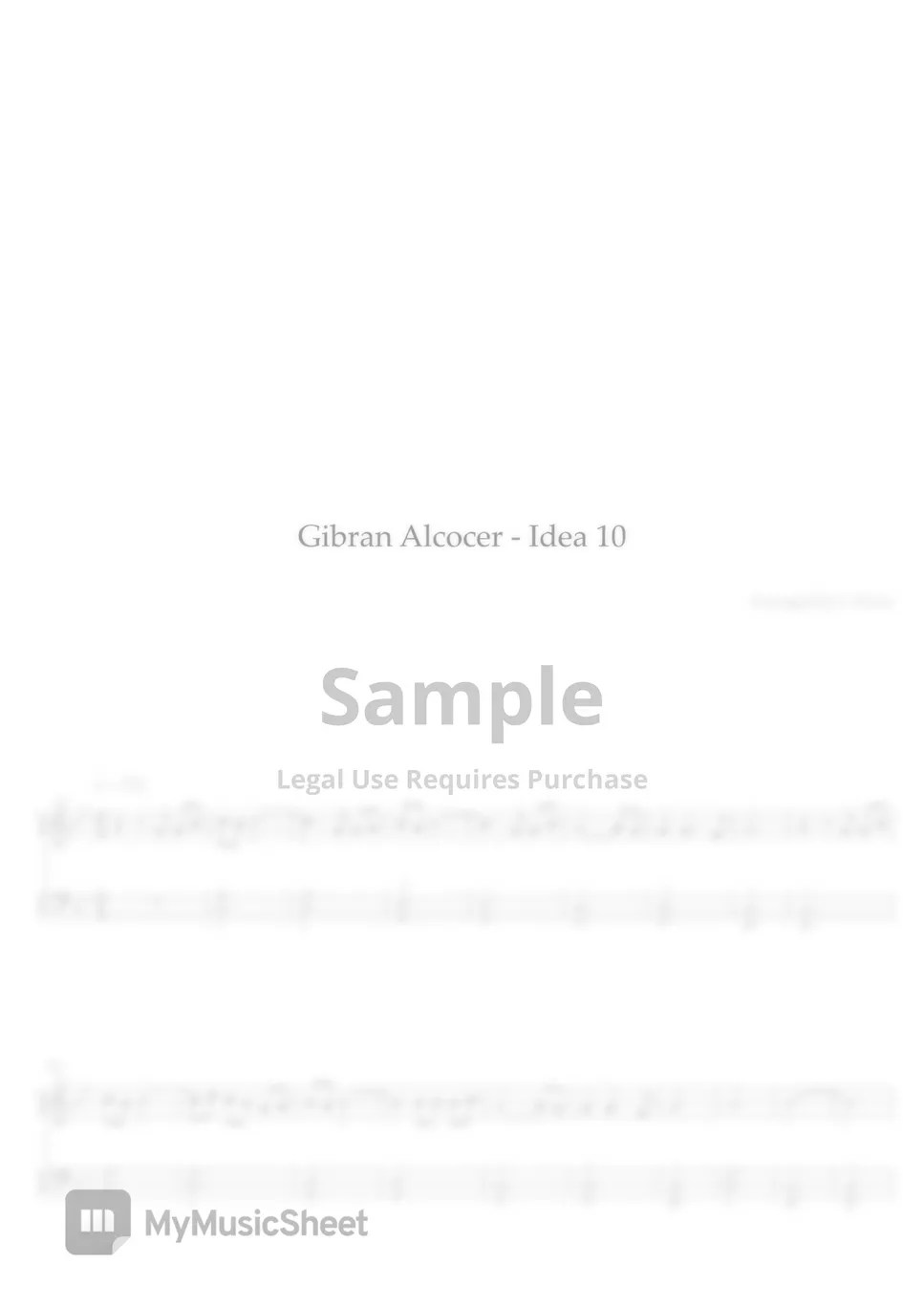 Gibran Alcocer Idea 10 (Easy Version) 악보 by C Piano