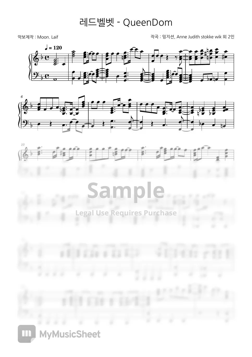 Red Velvet Queendom 악보 by Moon. Laif