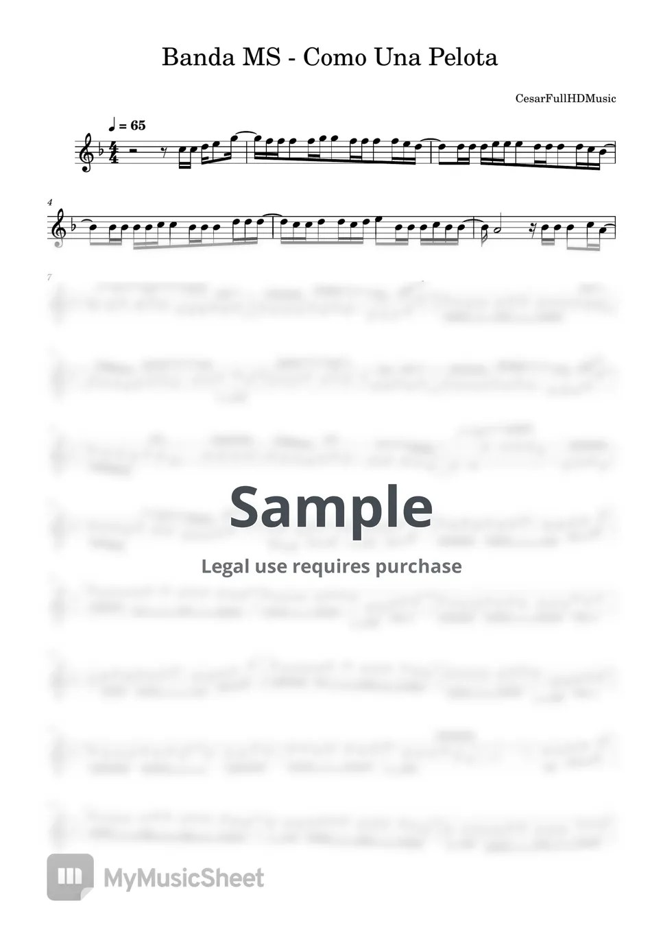 Banda MS Como Una Pelota Sheets