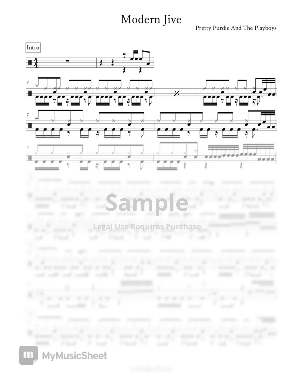 Pretty Purdie And The Playboys Modern Jive Sheets by Arkadia Drums