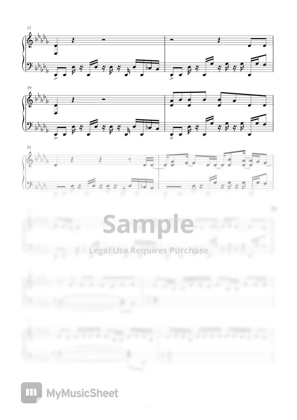 ROSÉ On The Ground (Original key) 악보 by HYEPIANO