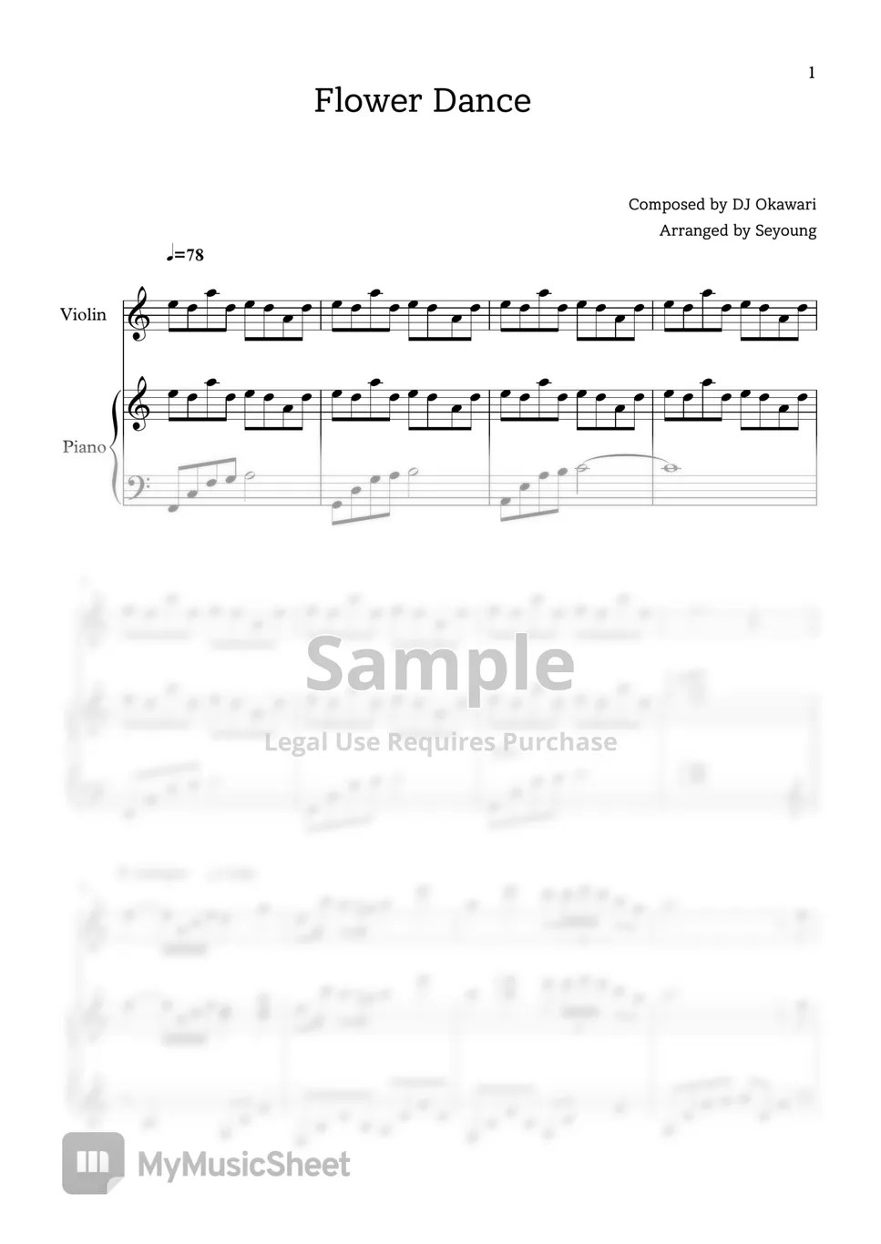 Dj Okawari Flower Dance Violin Sheet Music Best Flower Site