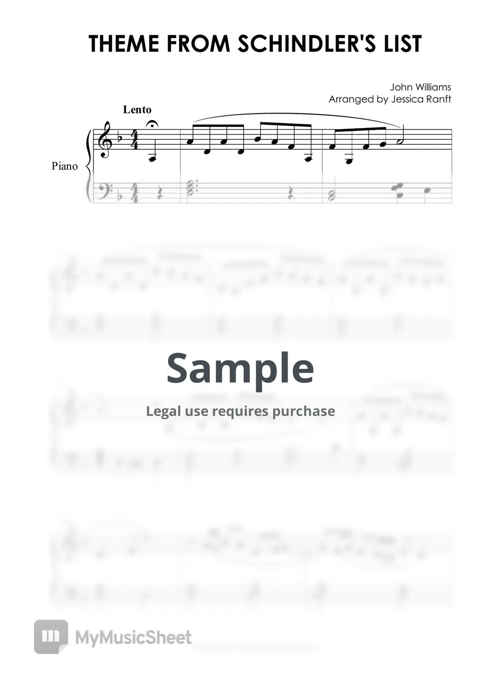 John Williams Schindler's List Sheets by Balladial Piano