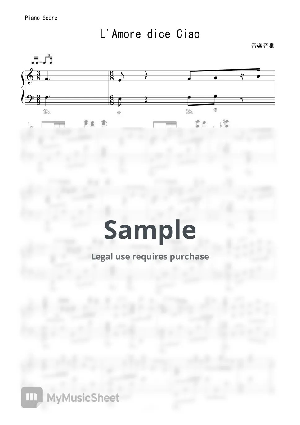 Armando Trovajoli L'amore dice ciao (Slow Take) Sheets by 音楽音泉