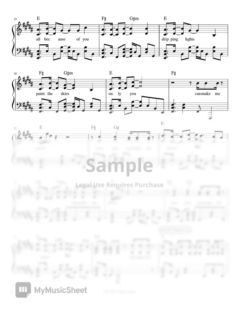 Culture code Make Me Move (piano sheet music) Sheets by Mel's Music