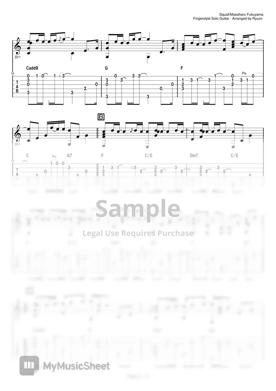 Masaharu Fukuyama SQUALL Tab + 1staff by 龍藏Ryuzo