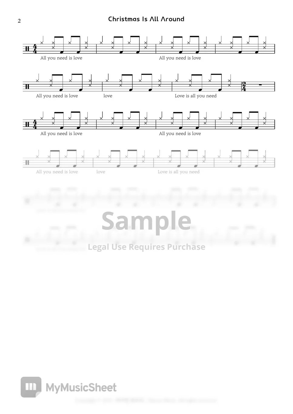 Love Actually 105. All you need is love Sheets by SIMON MUSIC 싸이먼뮤직