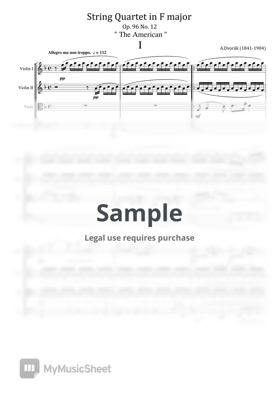 A.Dvorák String Quartet in F major Op.96 No.12 (A.Dvorák " The