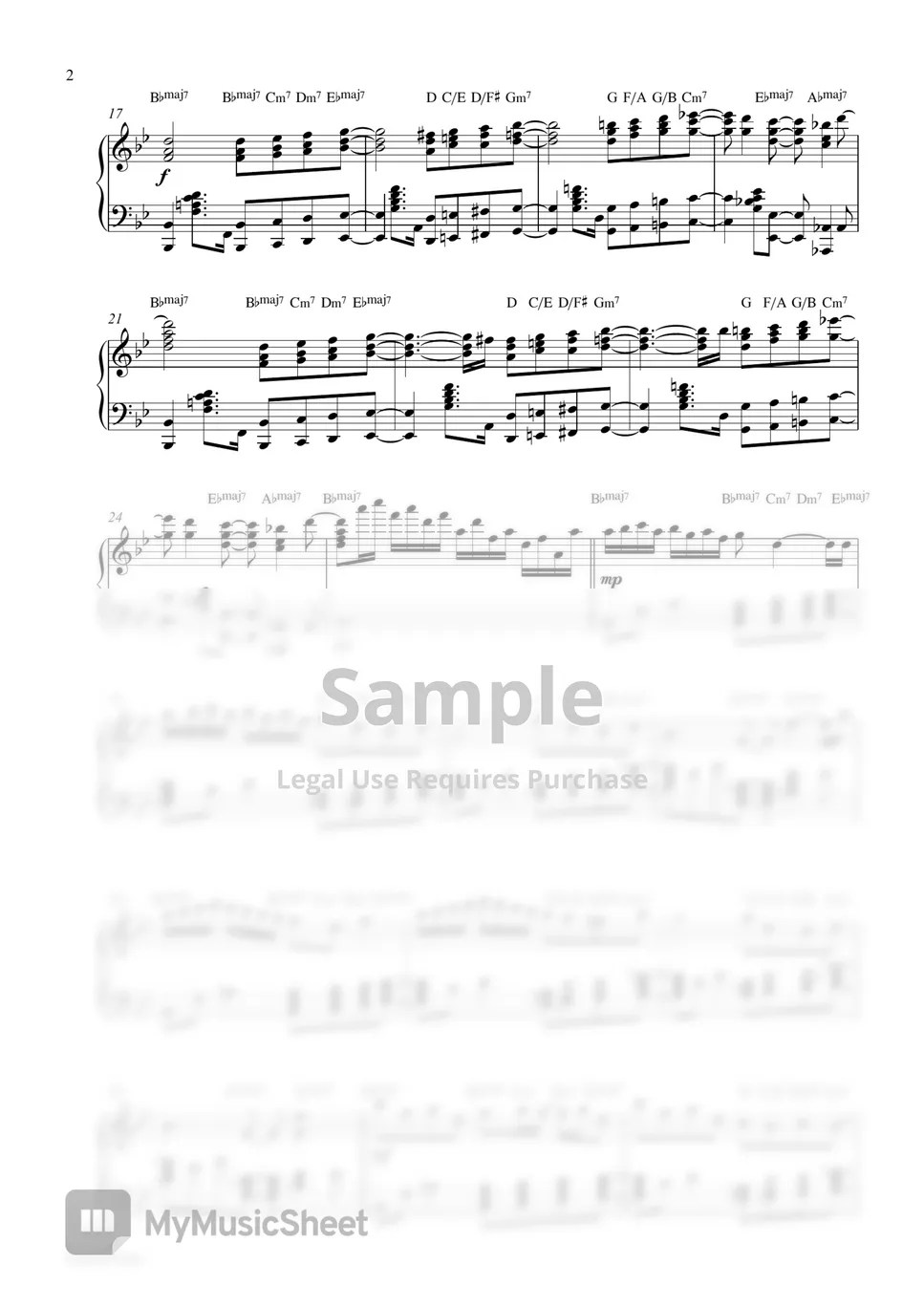 Stacey Ryan Fall In Love Alone (Piano Sheet + Drum Backing Track) 악보
