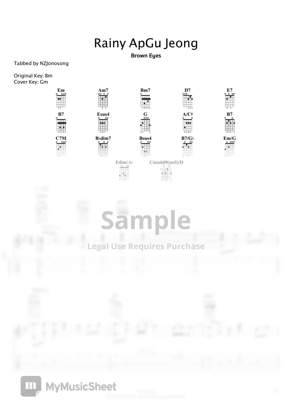 Brown Eyes Rainy ApGu Jeong (Normal, 6/10) Sheets by NZJonosong