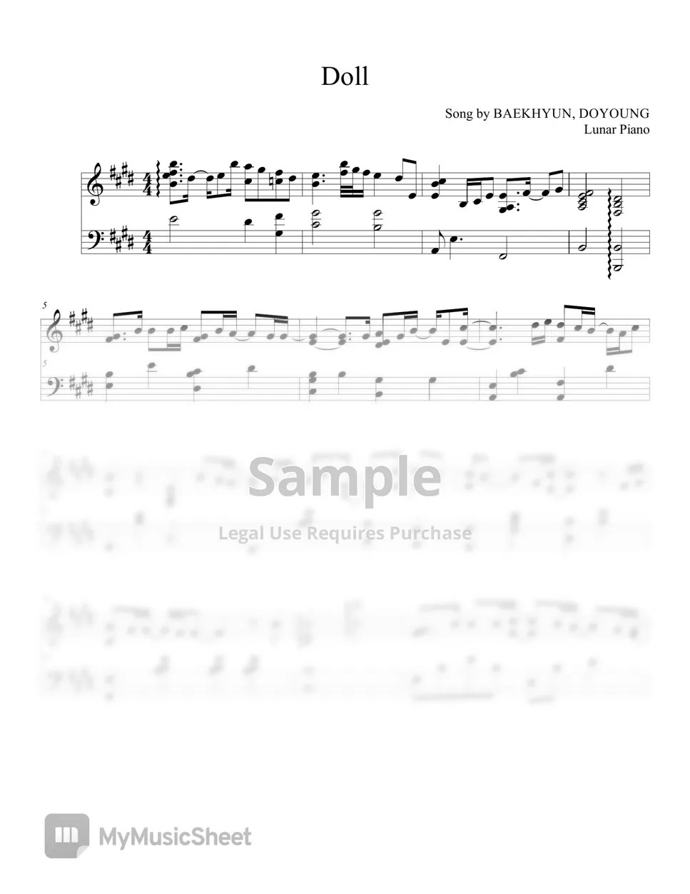 BAEKHYUN, DOYOUNG Doll Sheets by Lunar Piano