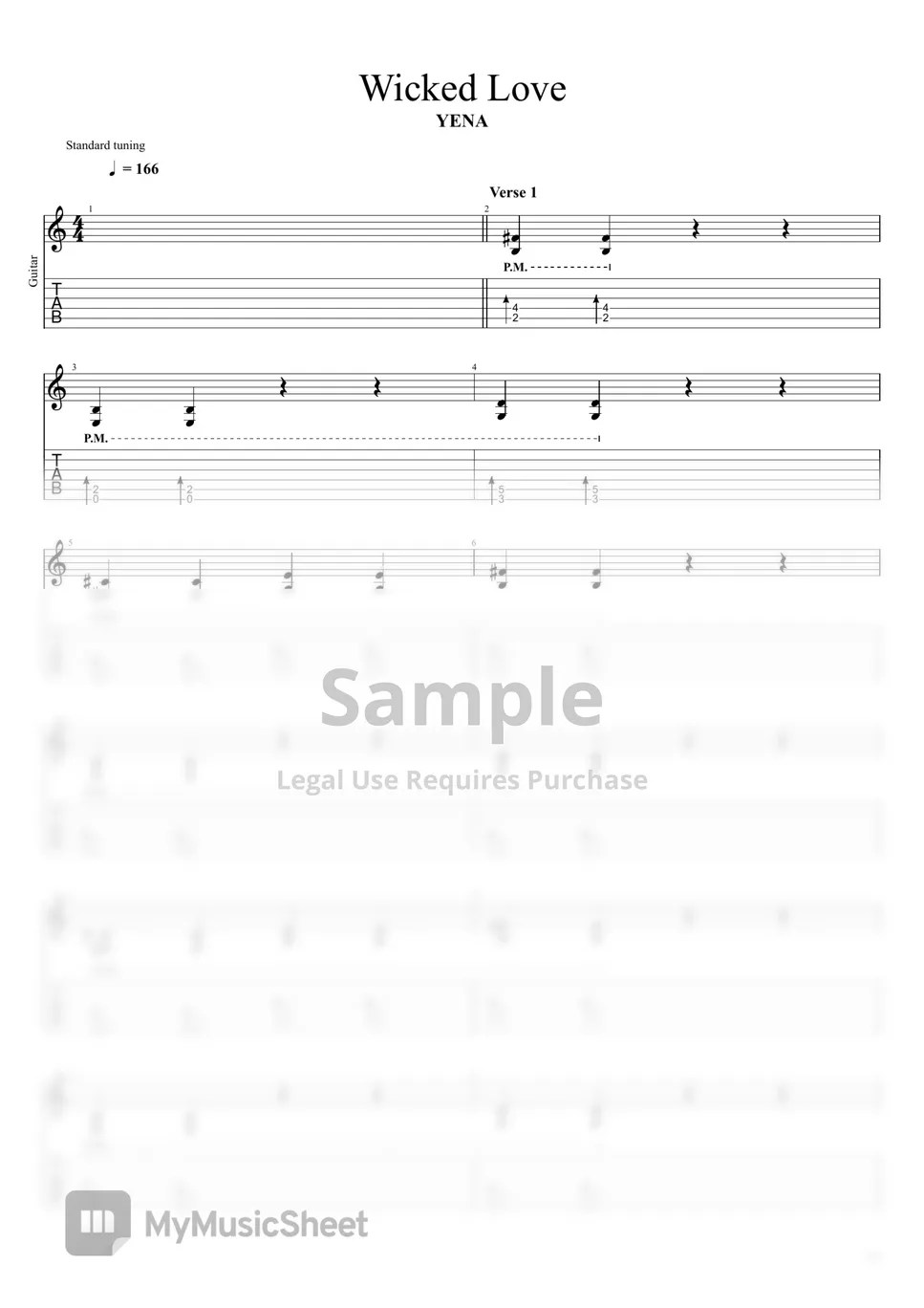 YENA WICKED LOVE Tab + 1staff by Rob Ethereal