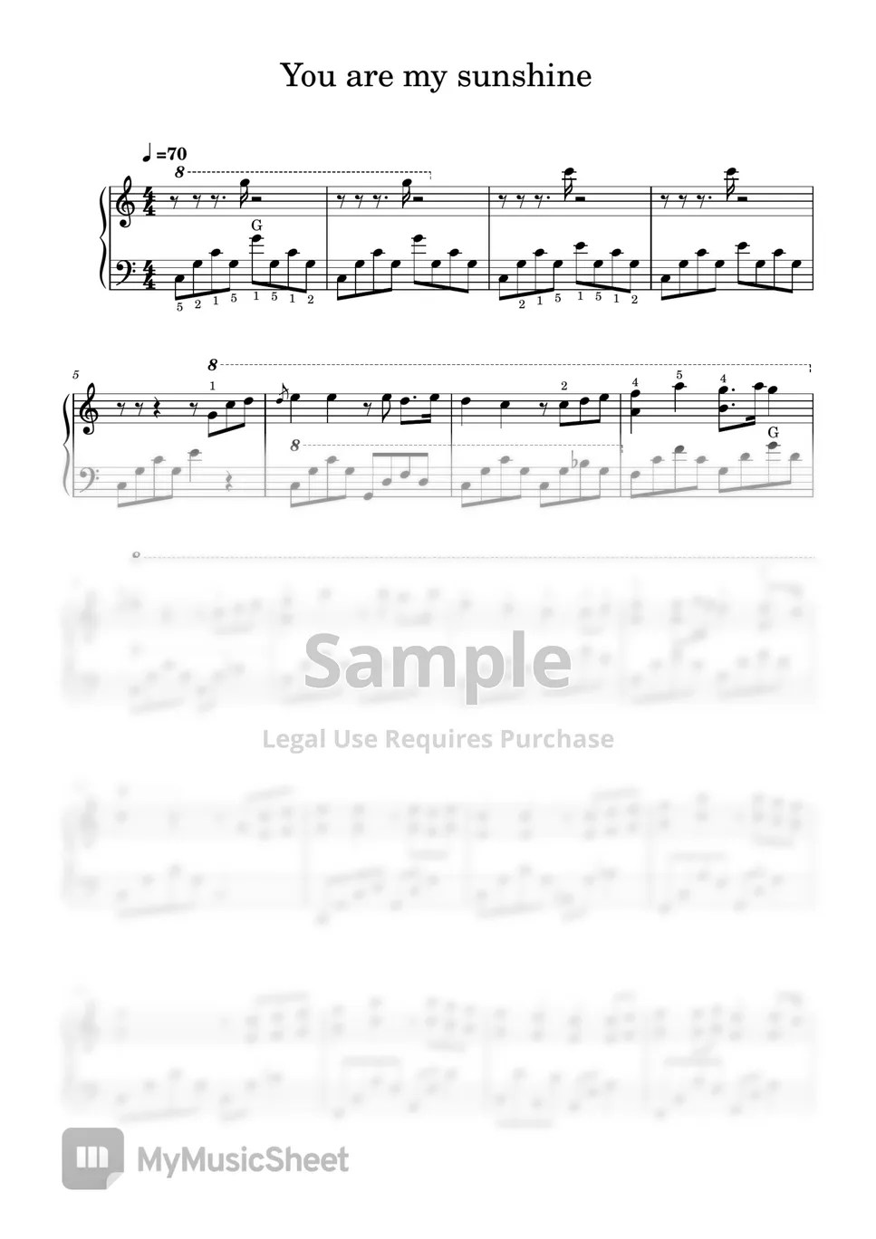 Jimmie Davis and Charles Mitchell You are My Sunshine Sheets by