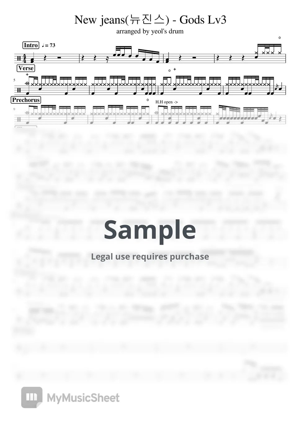 New Jeans GODS (Lv3) Sheets by yeols drum