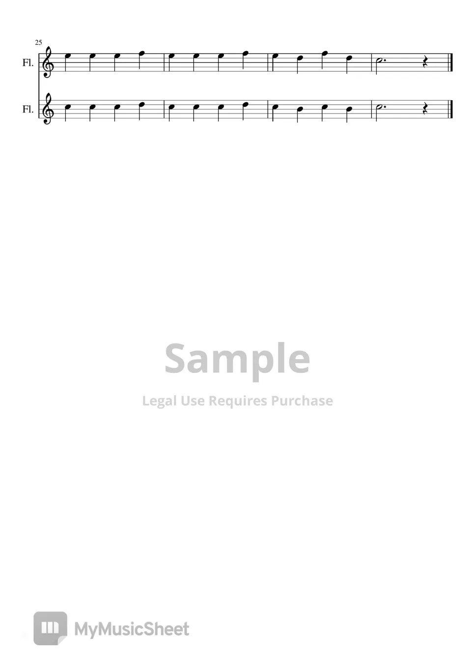 비발디 비발디 사계 중 가을 (Two flutes/ MR) 악보 by 심플플루트뮤직