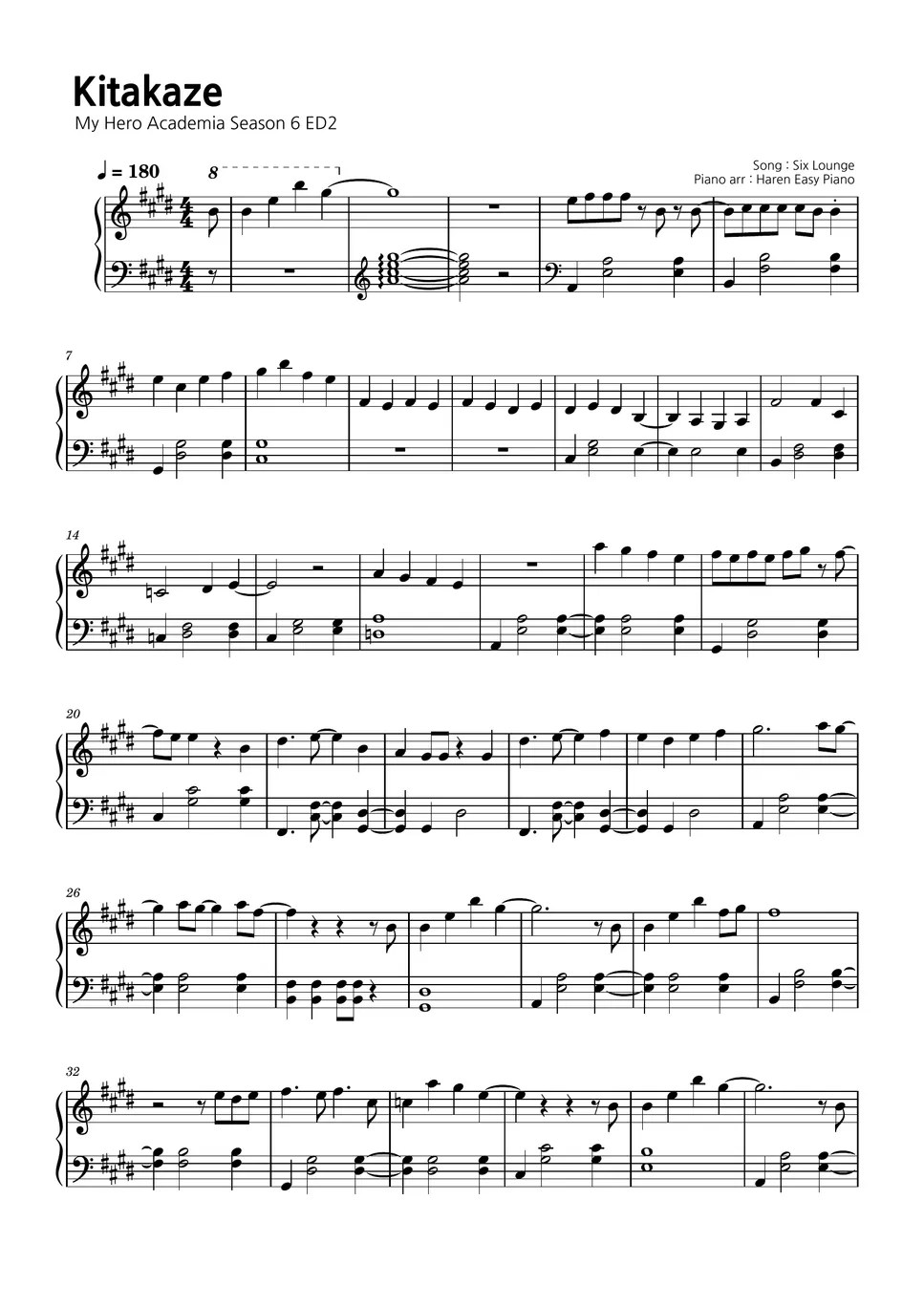 Six Lounge Kitakaze (My Hero Academia Season 6 ED2) Sheets by Haren