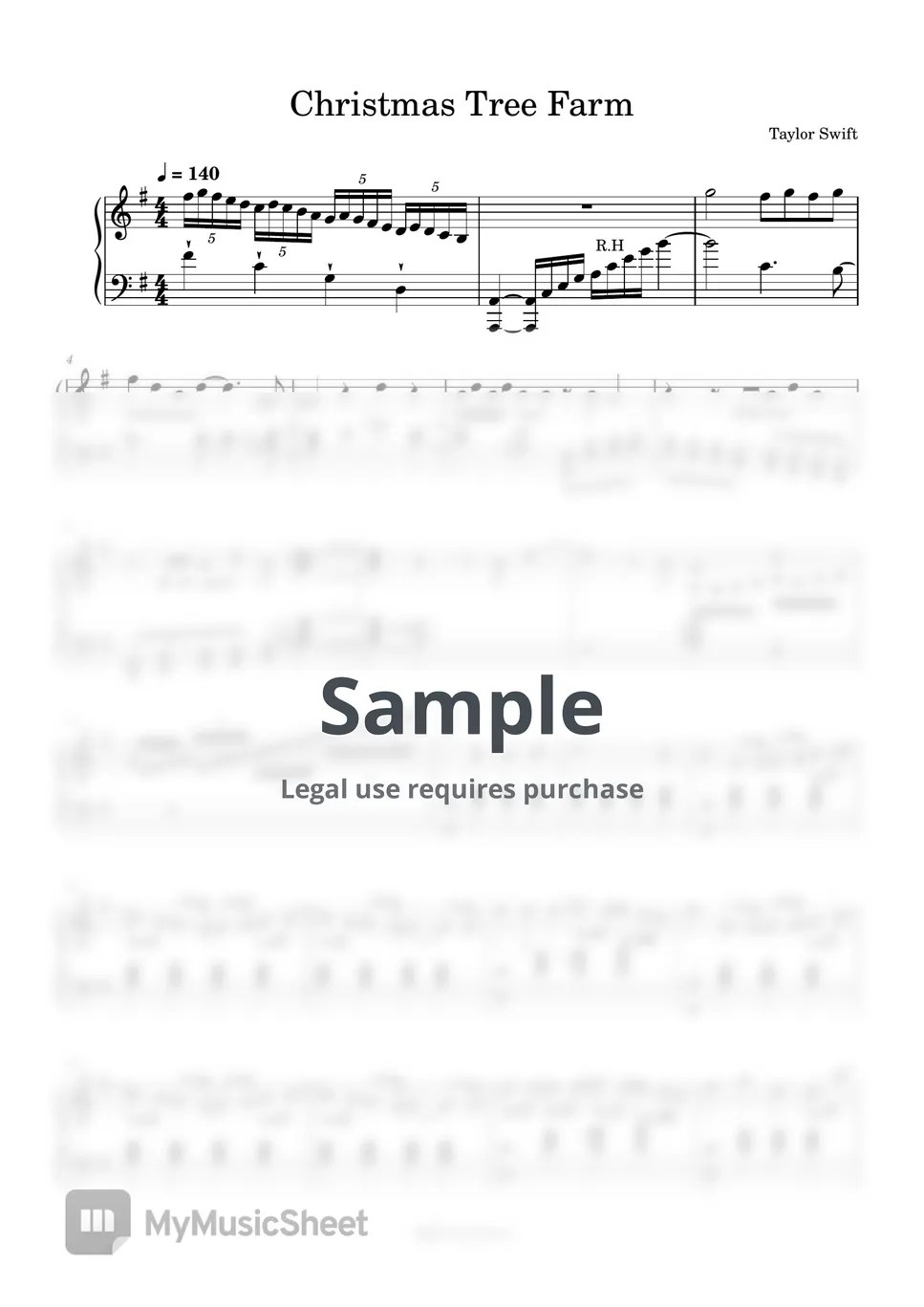 Taylor Swift Christmas Tree Farm Sheets by 햅삐악보(habbi)