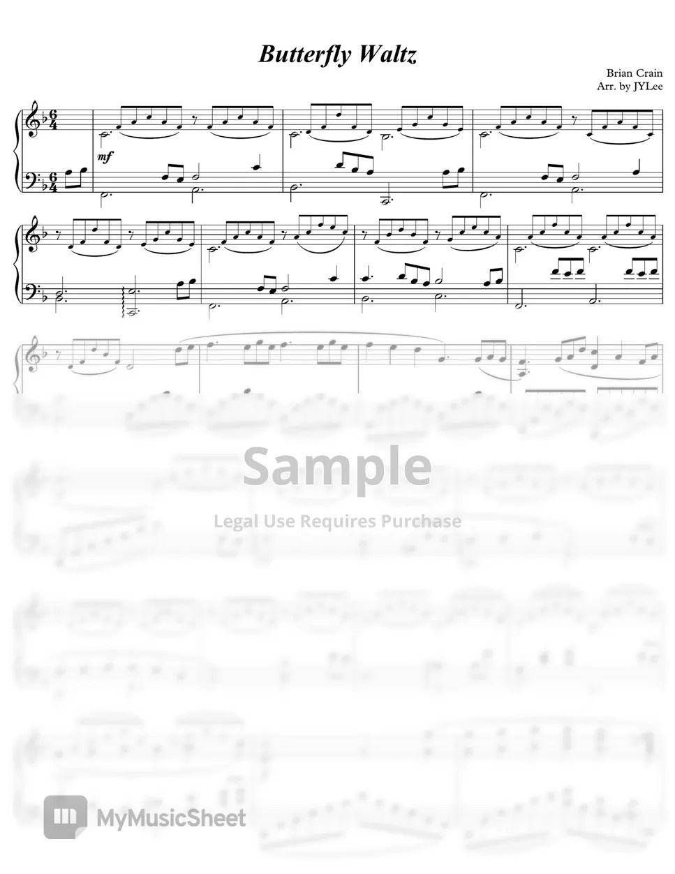 Butterfly waltz (JYLee arrangement) Sheets