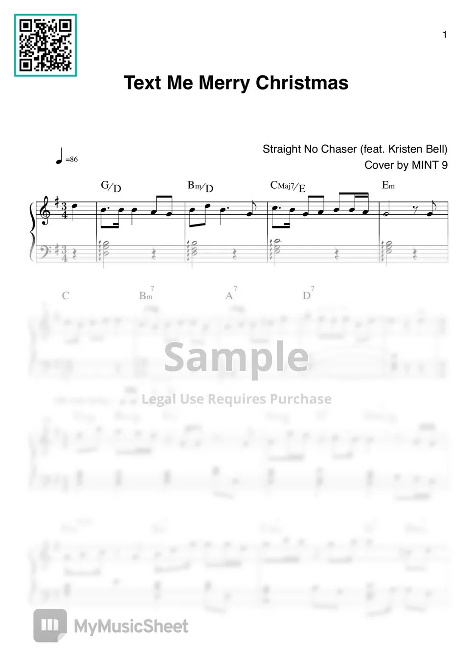 Straight No Chaser(Feat. Kristen Bell) Text Me Merry Christmas 악보 by