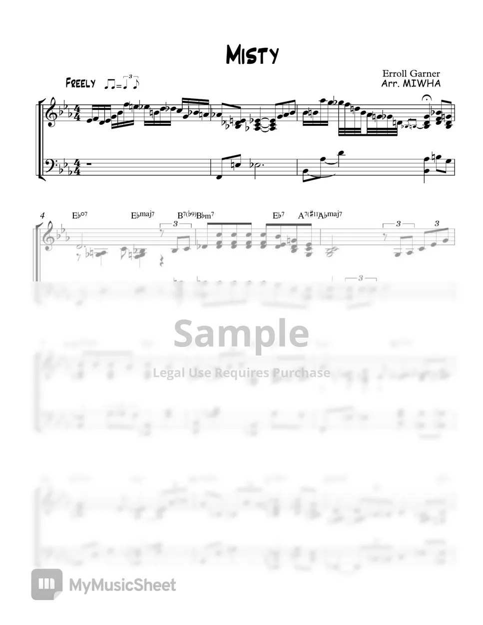 Erroll Garner Misty 악보 by MIWHA