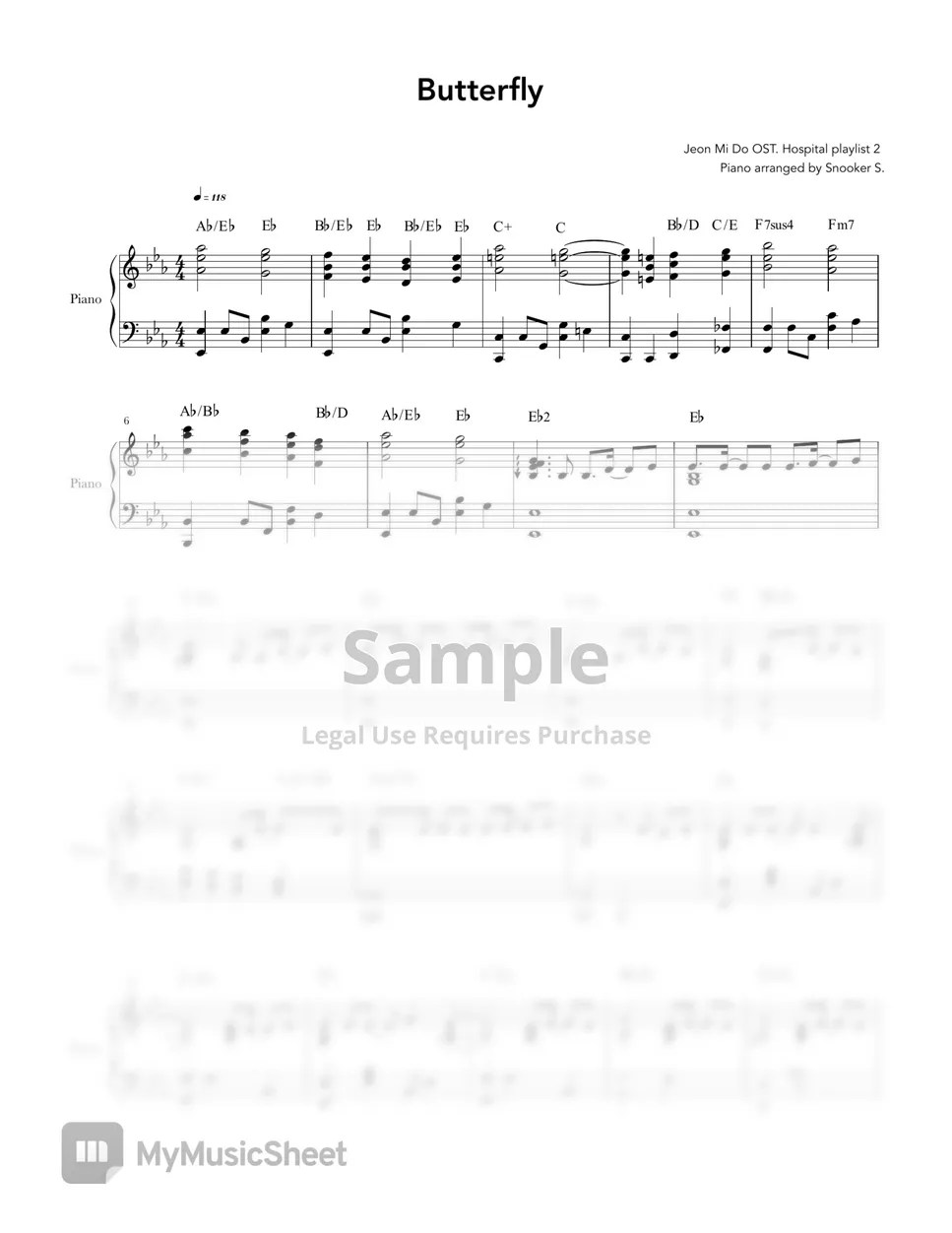 Jeon Mi Do Butterfly ost. Hospital playlist 2 Sheets by Snookeron