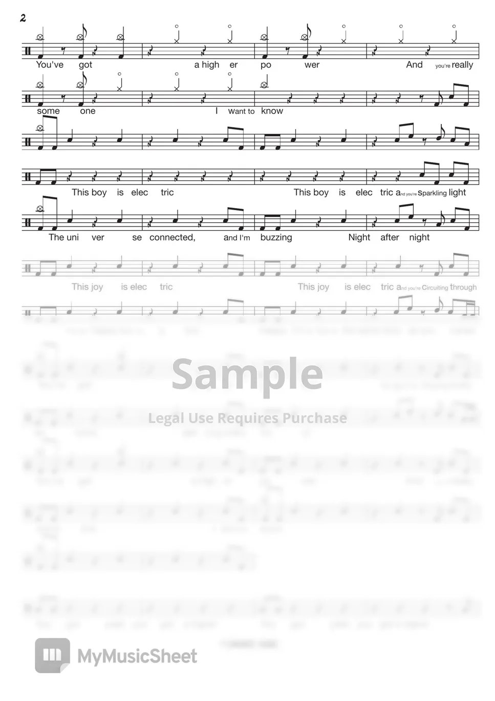 Coldplay Higher Power Sheet by Gwon's DrumLesson