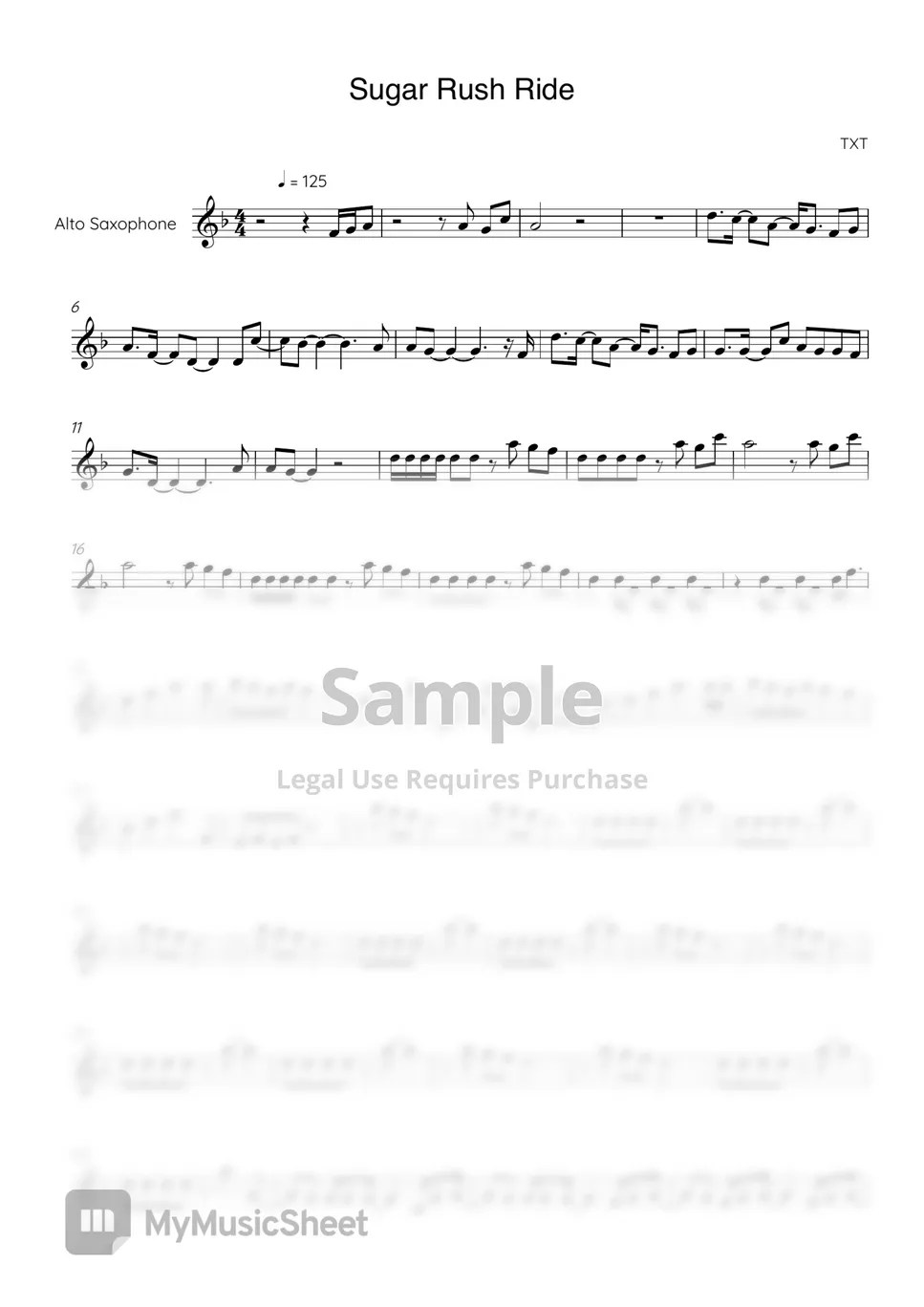 TXT SUGAR RUSH RIDE Sheets by JL