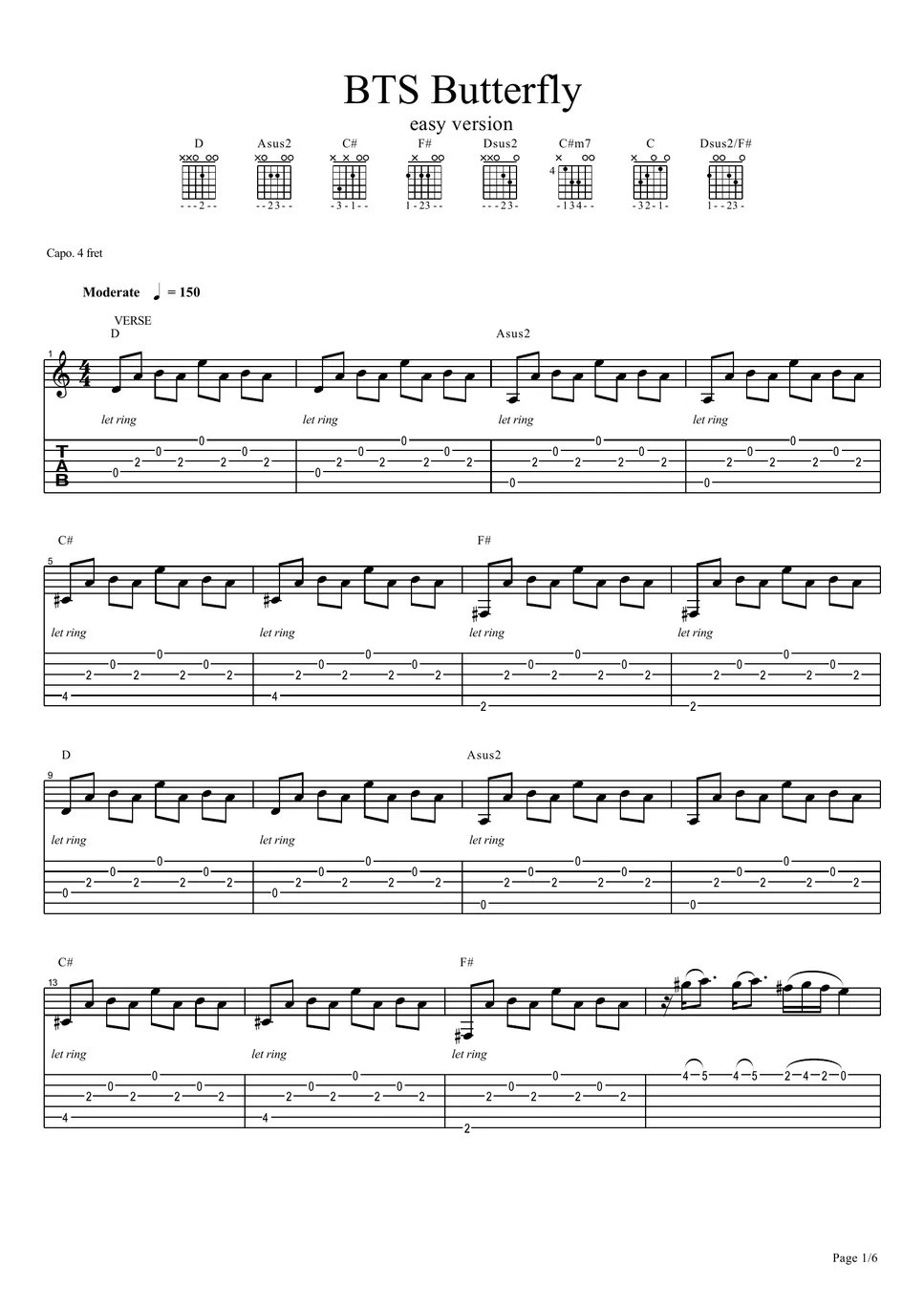 BTS Butterfly tab Sheet